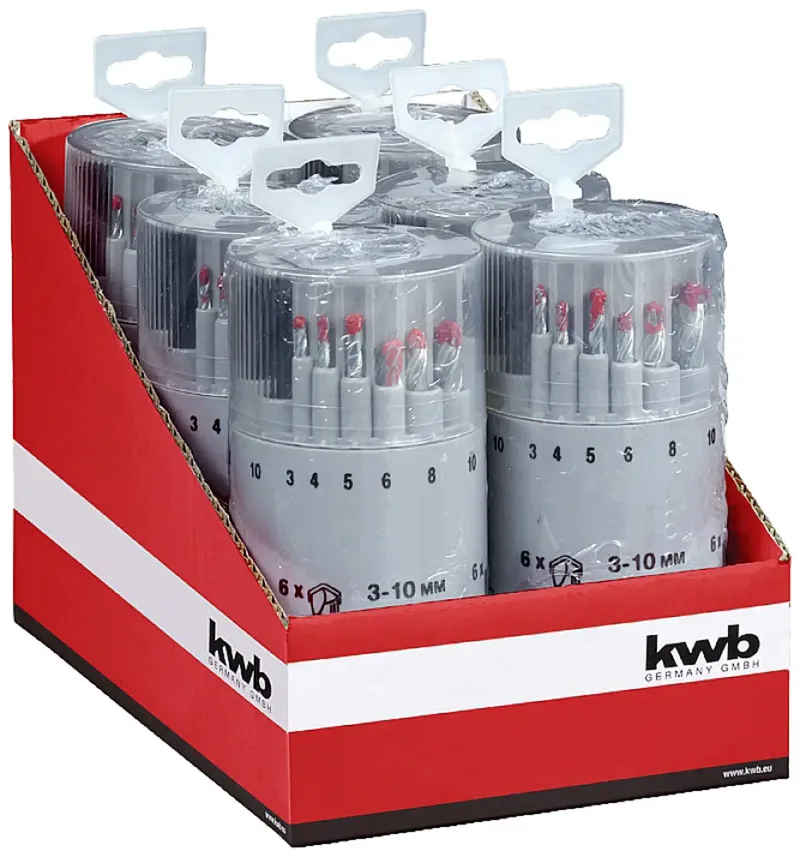 kwb 429690 HSS Metall-Spiralbohrer-Set 18teilig 3 mm, 4 mm, 5 mm, 6 mm, 8 mm, 10 mm DIN 338 Zylinderschaft 18 St. de KWB – image du produit 3 sur 3