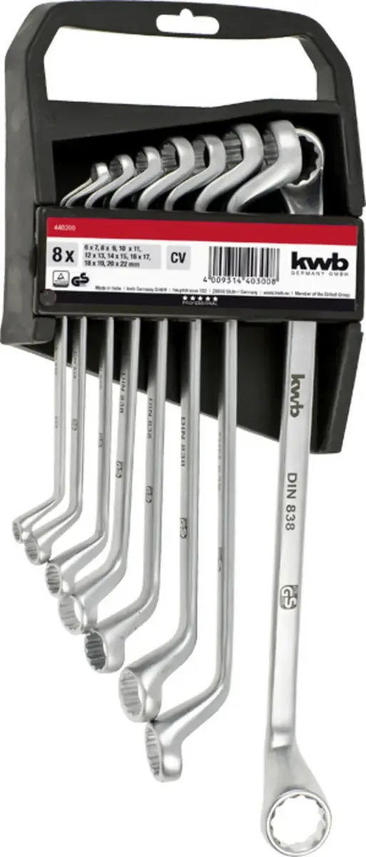 kwb 440300 Ringschlüssel-Satz 8teilig Schlüsselweite (Metrisch) 6 - 22 mm von KWB – Produktbild 3 von 3