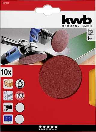kwb 487310 Schleifscheibe Durchmesser 115 mm Körnung (num)=120 10 St. de KWB – image du produit 3 sur 3