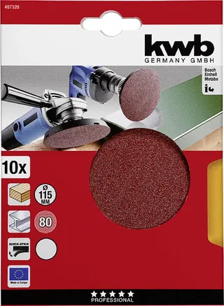 kwb 487320 Schleifscheibe Durchmesser 115 mm Körnung (num)=80 10 St. by KWB – product image 3 of 3