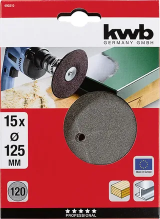 kwb 490210 Schleifscheiben-Set Durchmesser 125 mm Körnung (num)=120 15 St. von KWB – Produktbild 3 von 3