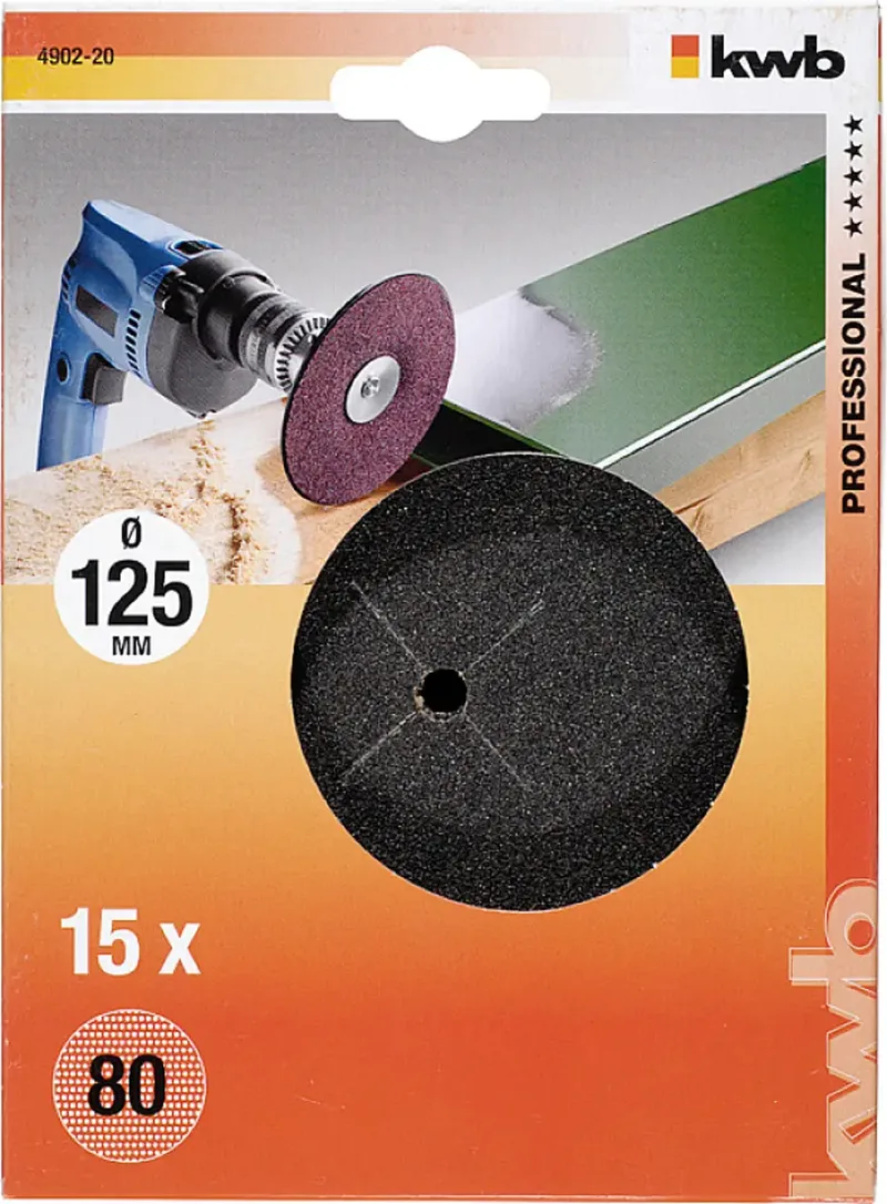 kwb 490220 Schleifscheiben-Set Durchmesser 125 mm Körnung (num)=80 15 St. de KWB – image du produit 3 sur 3