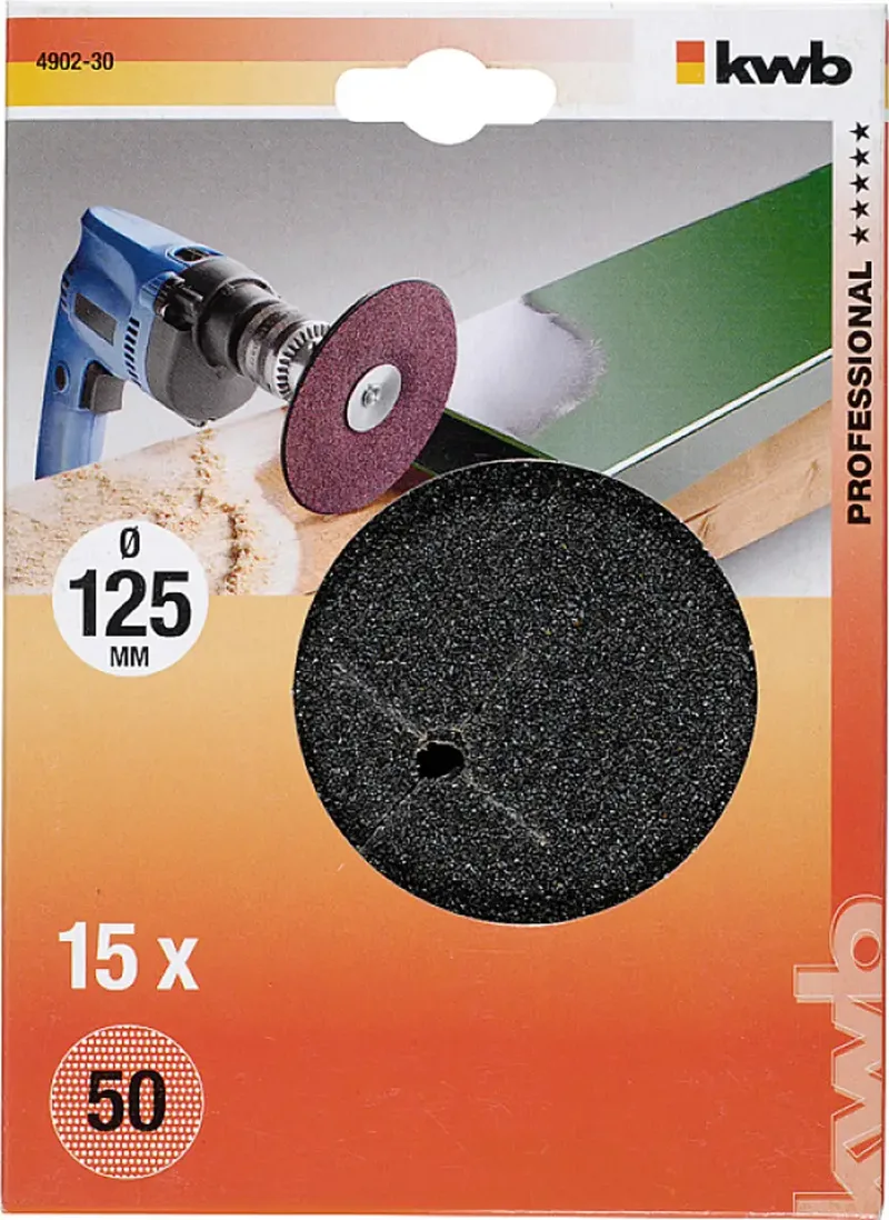 kwb 490230 Schleifscheiben-Set Durchmesser 125 mm Körnung (num)=50 15 St. by KWB – product image 3 of 3
