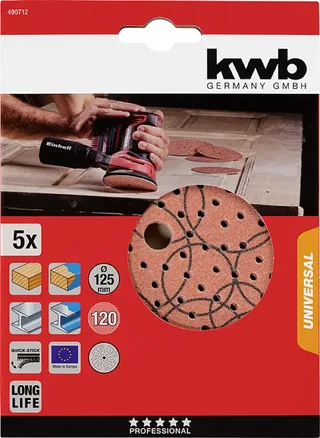 kwb 490712 Schleifscheibe Durchmesser 125 mm Körnung (num)=120 5 St. von KWB – Produktbild 3 von 3