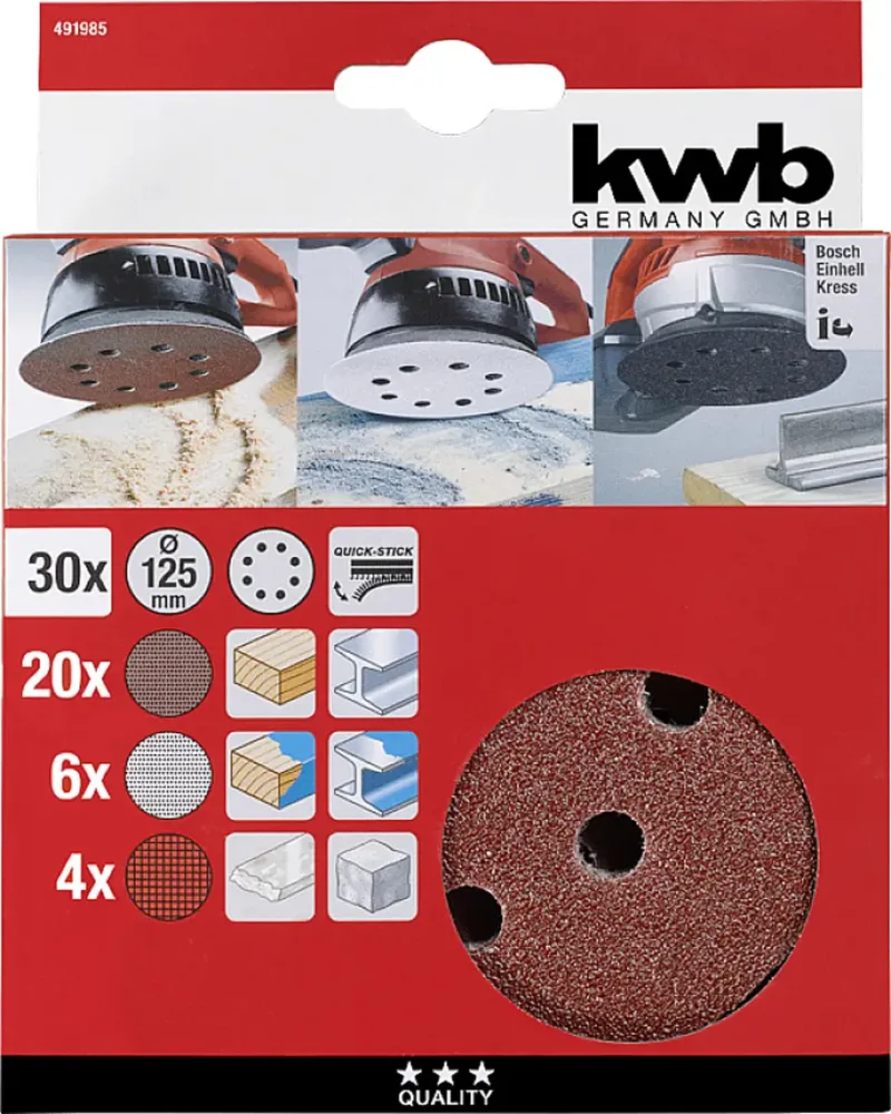 kwb 491985 Schleifscheibe Durchmesser 125 mm 30 St. by KWB – product image 3 of 3