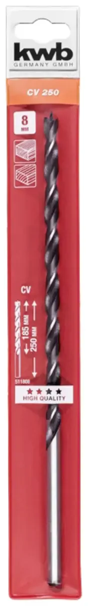 kwb 511808 Hout-spiraalboor 8 mm Gezamenlijke lengte 250 mm 1 stuk(s) fra KWB – produktbillede 2 af 2