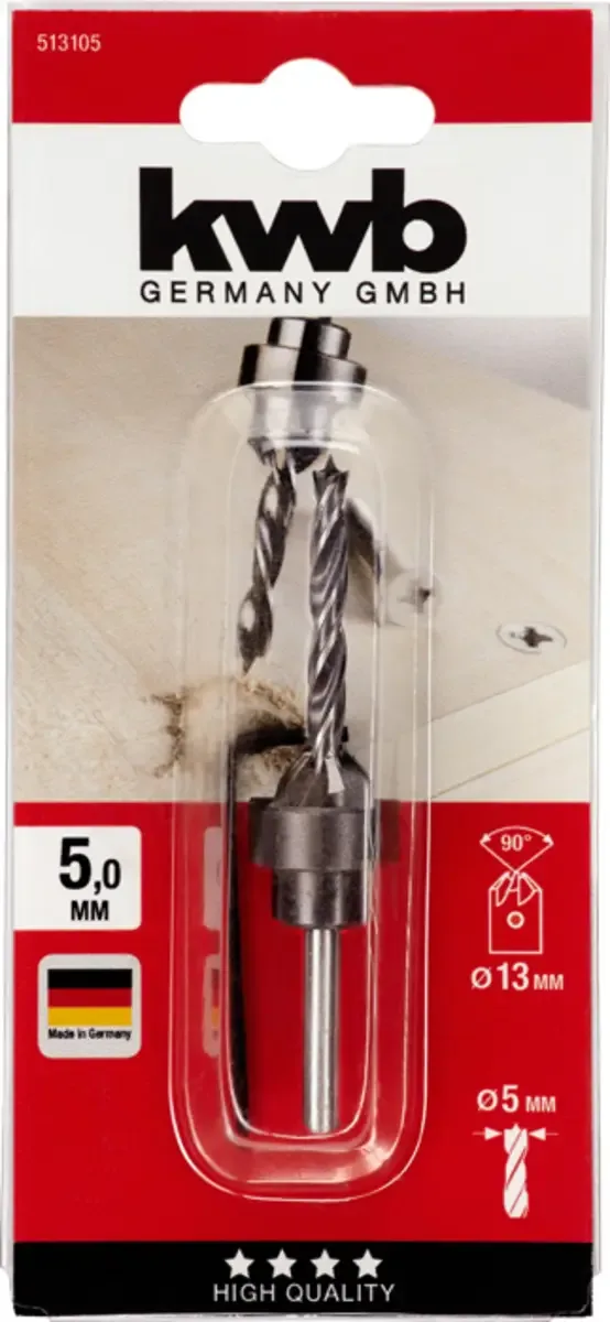 kwb 513105 Holz-Spiralbohrer 3teilig 5 mm 1 St. by KWB – product image 3 of 3