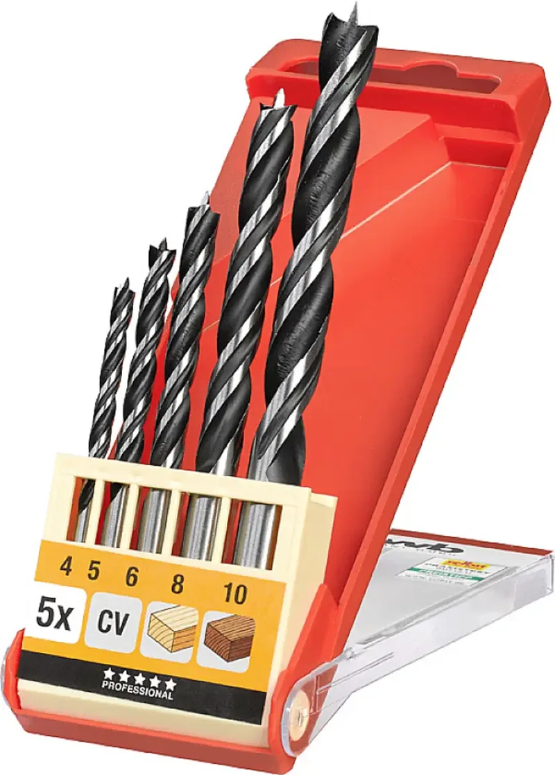kwb 514000 Holz-Spiralbohrer-Set 5teilig 4 mm, 5 mm, 6 mm, 8 mm, 10 mm 5 St. von KWB – Produktbild 1 von 3
