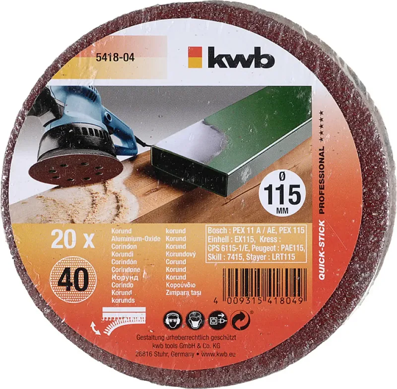 kwb 541804 Schleifscheibe Durchmesser 115 mm Körnung (num)=40 20 St. de KWB – image du produit 3 sur 3
