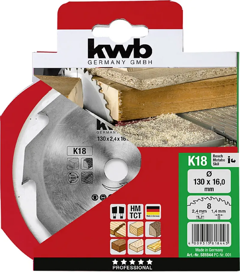 kwb 581844 Lame de scie circulaire 130 x 16 mm 1 pc(s) de KWB – image du produit 3 sur 3