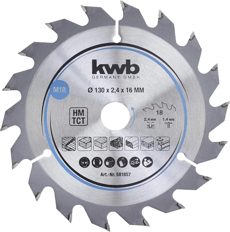 kwb 581857 Hardmetaal-cirkelzaagblad 130 x 16 mm 1 stuk(s) de KWB – image du produit