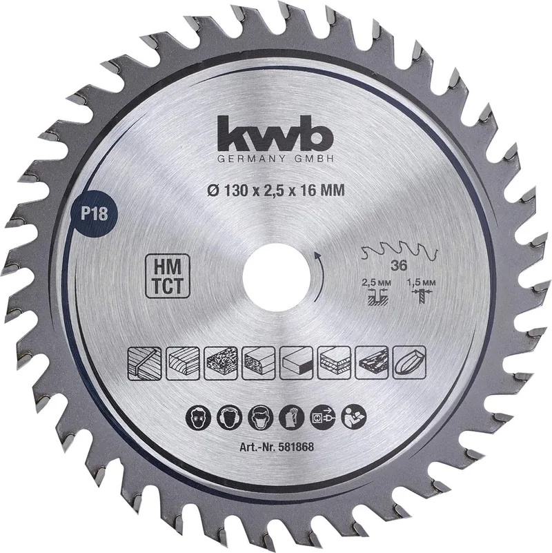kwb 581868 Cirkelzaagblad 130 x 16 mm 1 stuk(s) de KWB – image du produit 1 sur 2