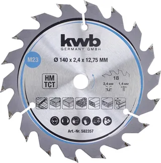 kwb 582357 Hardmetaal-cirkelzaagblad 140 x 12.75 mm 1 stuk(s) de KWB – image du produit 1 sur 2
