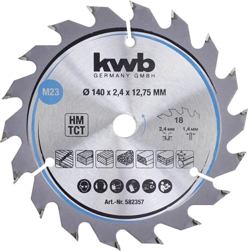 kwb 582357 Hardmetaal-cirkelzaagblad 140 x 12.75 mm 1 stuk(s) de KWB – image du produit 1 sur 2