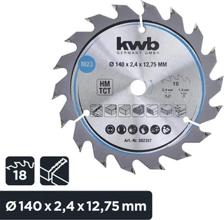 kwb 582357 Hardmetaal-cirkelzaagblad 140 x 12.75 mm 1 stuk(s) de KWB – image du produit 2 sur 2