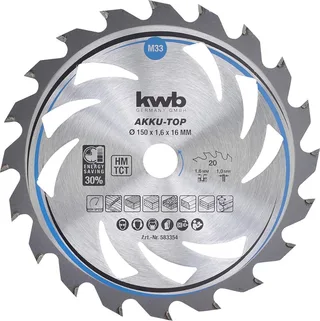 kwb 583354 Lame de scie circulaire au carbure 150 x 16 x 1.0 mm Nombre de dents: 20 1 pc(s) de KWB – image du produit 1 sur 2