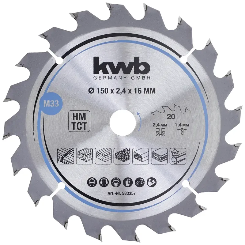 kwb 583357 Hartmetall Kreissägeblatt 150 x 16 mm 1 St. von KWB – Produktbild 1 von 2