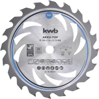 kwb 584154 Lame de scie circulaire au carbure 156 x 12.75 x 1.0 mm Nombre de dents: 20 1 pc(s) de KWB – image du produit 1 sur 2