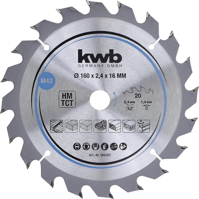 kwb 584357 Hardmetaal-cirkelzaagblad 160 x 16 mm 1 stuk(s) by KWB – product image 1 of 2
