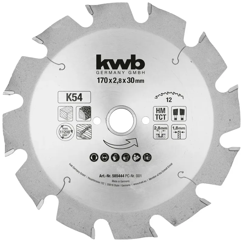 kwb 585444 Kreissägeblatt 170 x 30 mm 1 St. von KWB – Produktbild 1 von 2