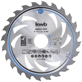 kwb 585454 Hartmetall Kreissägeblatt 170 x 30 x 1.2 mm Zähneanzahl: 24 1 St. von KWB – Produktbild 1 von 2