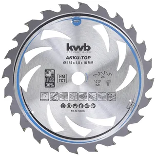 kwb 586154 Lame de scie circulaire au carbure 184 x 16 x 1.2 Nombre de dents: 24 1 pc(s) de KWB – image du produit 1 sur 2