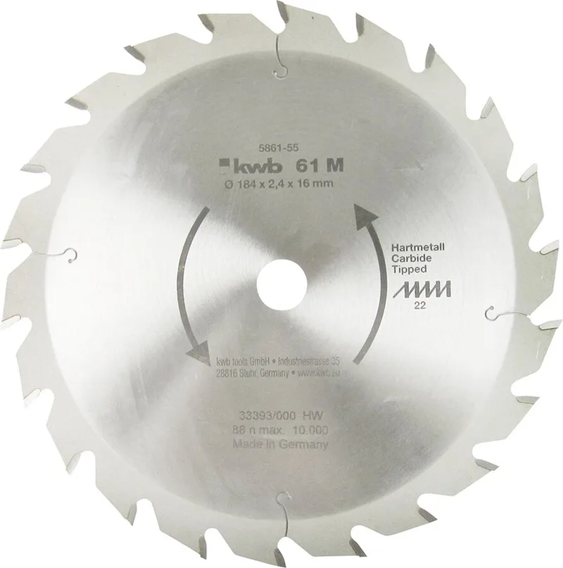 kwb - 586155 Cirkelzaagblad 184 x 16 mm - 1 stuk by KWB – product image 1 of 2