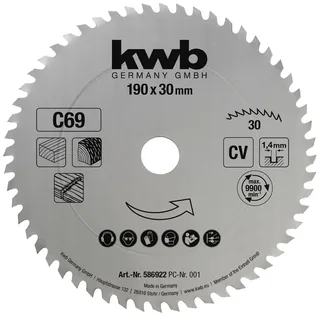 kwb 586922 Lame de scie circulaire 190 x 30 mm 1 pc(s) de KWB – image du produit 1 sur 2