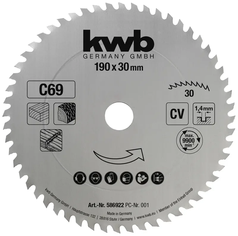 kwb 586922 Lame de scie circulaire 190 x 30 mm 1 pc(s) de KWB – image du produit 1 sur 2