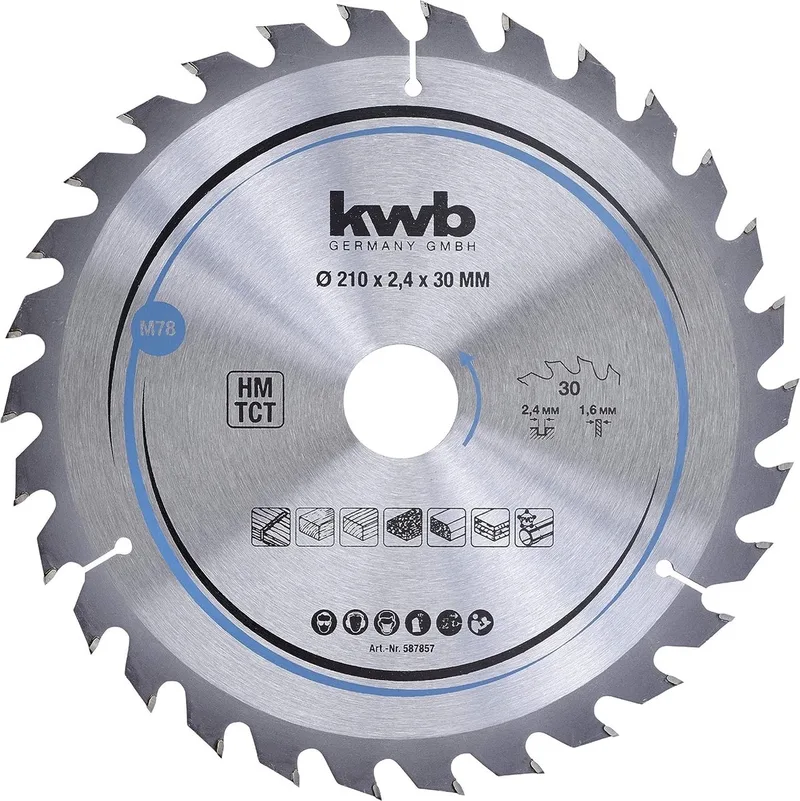 kwb 587857 Hardmetaal-cirkelzaagblad 210 x 30 mm 1 stuk(s) de KWB – image du produit 1 sur 2