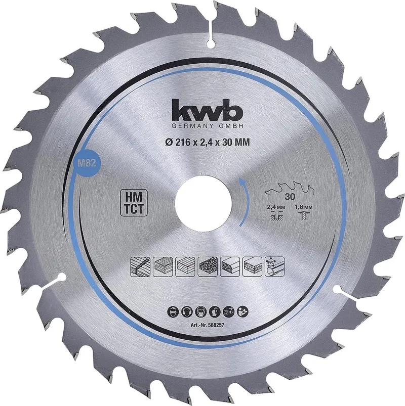 kwb 588257 Hardmetaal-cirkelzaagblad 216 x 30 mm 1 stuk(s) von KWB – Produktbild 1 von 2