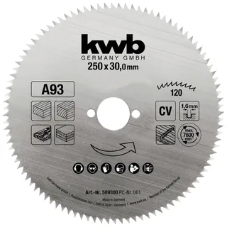 kwb 589300 Kreissägeblatt 250 x 30 mm 1 St. von KWB – Produktbild 1 von 2