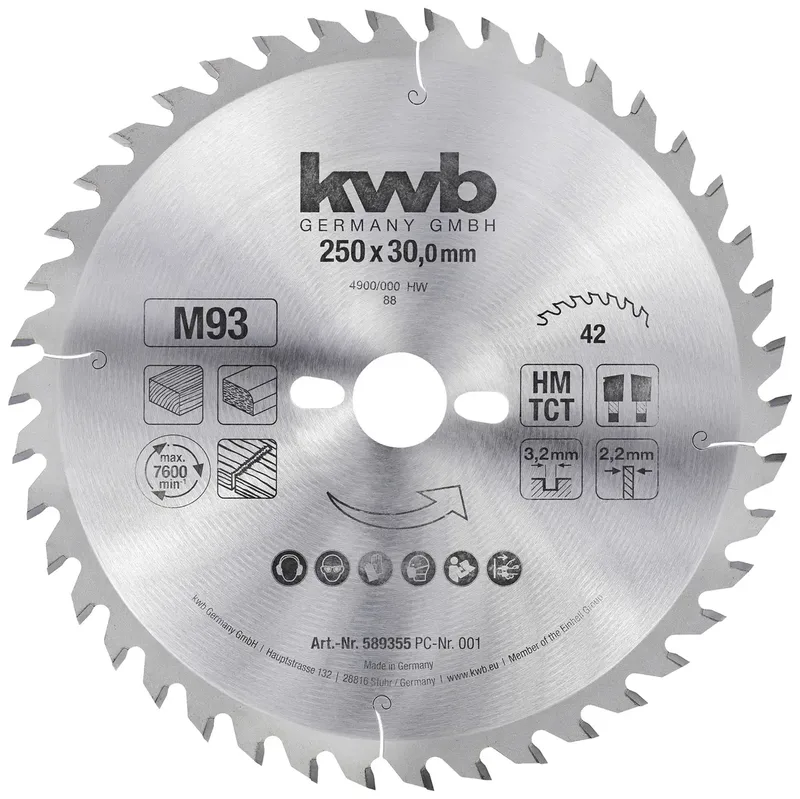 kwb 589355 Kreissägeblatt 250 x 30 mm 1 St. by KWB – product image 1 of 2