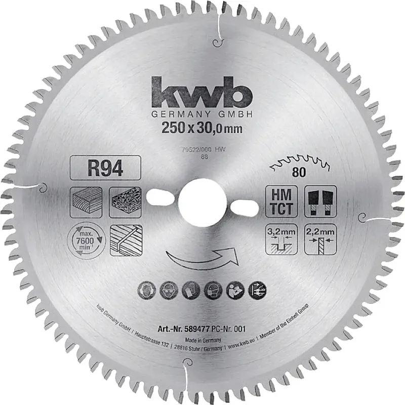 kwb 589477 Lame de scie circulaire 250 x 30 mm 1 pc(s) de KWB – image du produit 1 sur 3