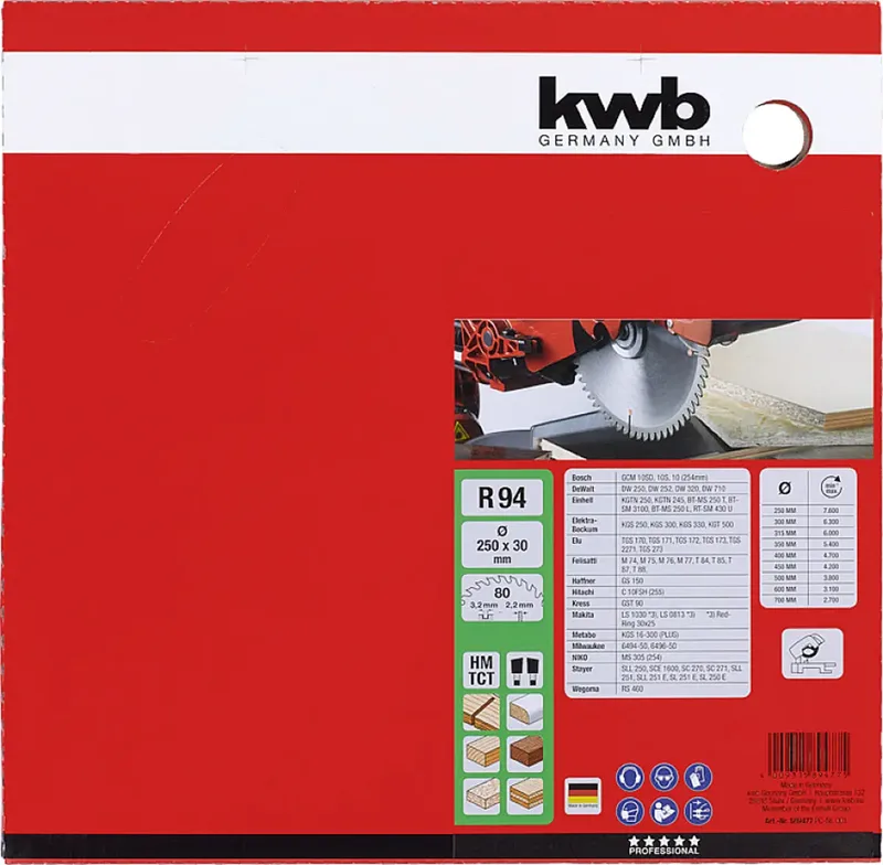 kwb 589477 Lame de scie circulaire 250 x 30 mm 1 pc(s) de KWB – image du produit 3 sur 3