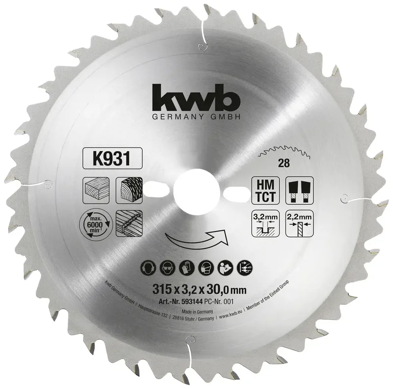 kwb 593144 Kreissägeblatt 315 x 30 mm 1 St. by KWB – product image 1 of 2