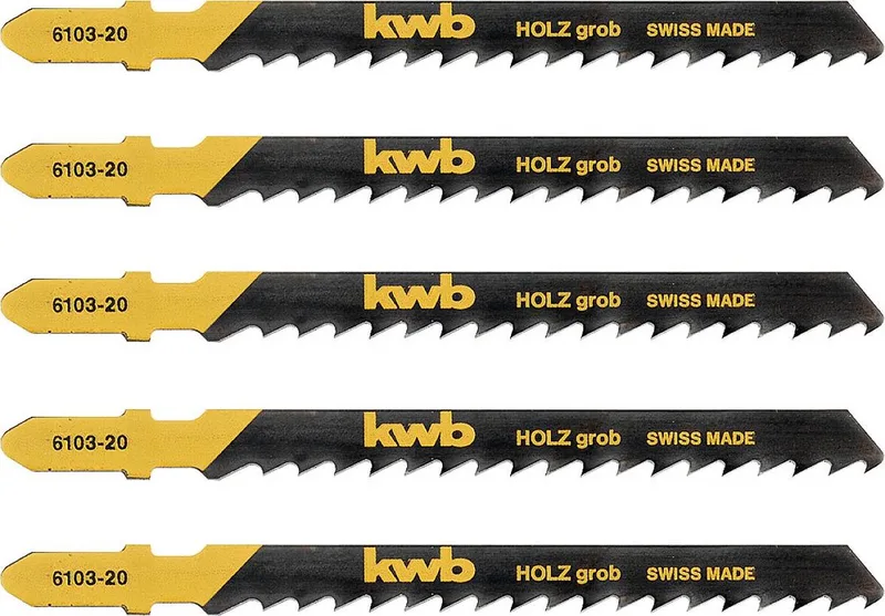 kwb 610325 Decoupeerzaagbladen, houtbewerking, speciale insteektanden, HCS, 5 x grof 5 stuk(s) de KWB – image du produit
