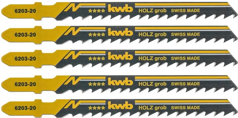 kwb 620325 Decoupeerzaagbladen, houtbewerking, HCS, innokschacht, 5 x grof 5 stuk(s) von KWB – Produktbild