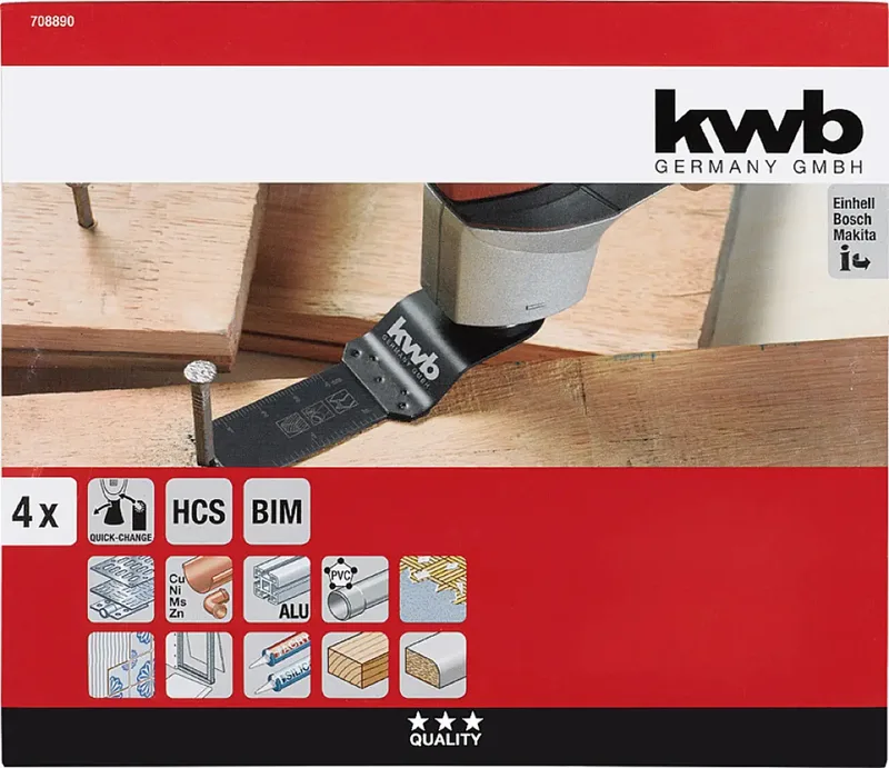 kwb 708890 Multitool toebehorenset 4-delig 4 stuk(s) de KWB – image du produit 3 sur 3