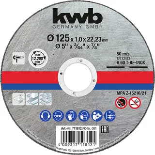 kwb 711812 Trennscheibe gerade 125 mm 1 St. Stahl by KWB – product image 1 of 3