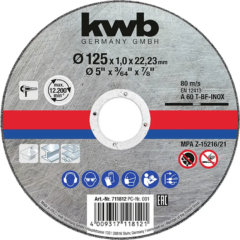 kwb 711812 Trennscheibe gerade 125 mm 1 St. Stahl van KWB – productafbeelding