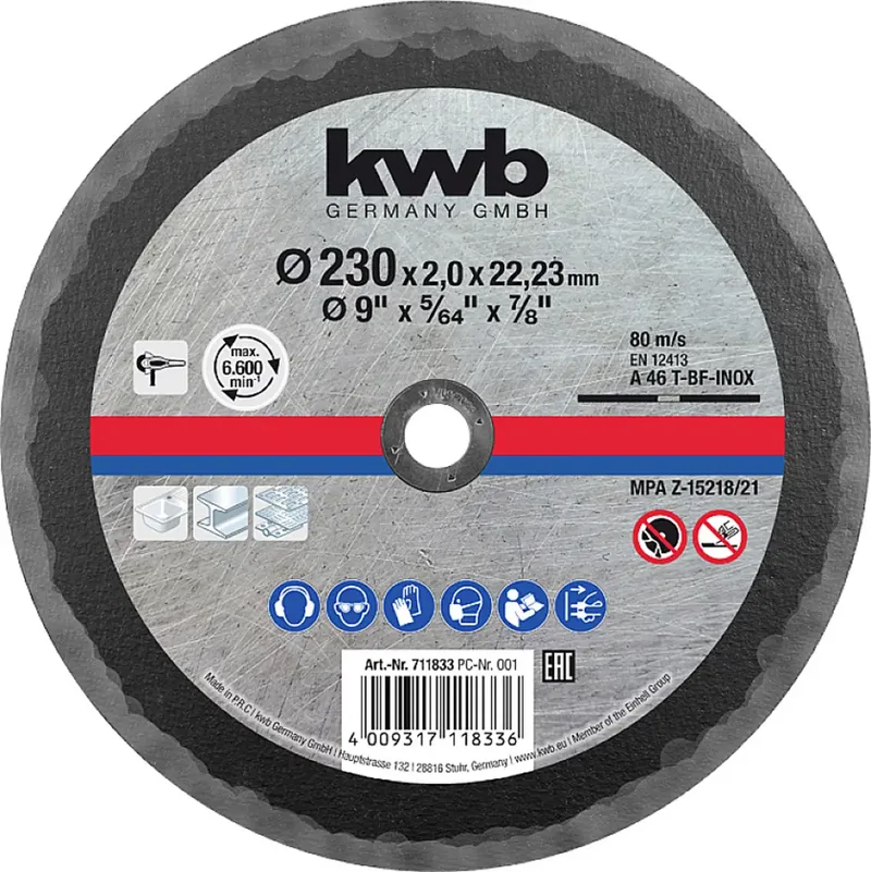 kwb 711833 Trennscheibe gerade 230 mm 1 St. Stahl by KWB – product image 3 of 3
