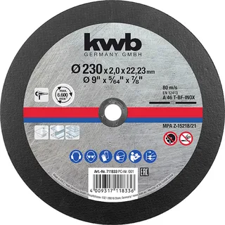 kwb 711833 Trennscheibe gerade 230 mm 1 St. Stahl by KWB – product image 1 of 3