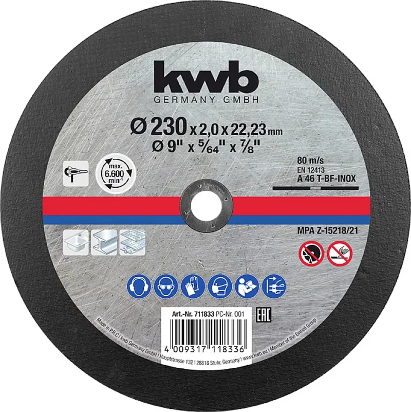 kwb 711833 Trennscheibe gerade 230 mm 1 St. Stahl by KWB – product image 1 of 3