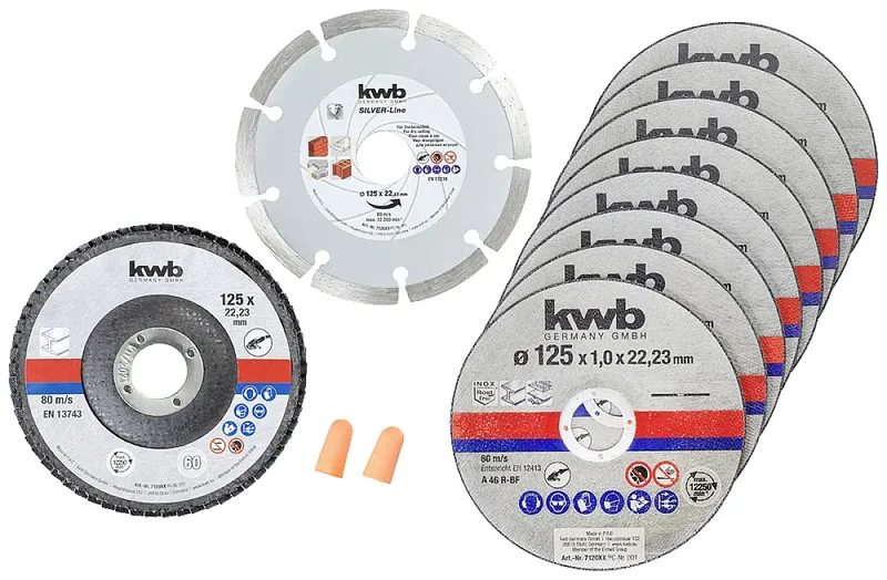 kwb 712042 Trennscheiben-Set 125 mm 10 St. Edelstahl, Stein, Stahl van KWB – productafbeelding 1 van 2