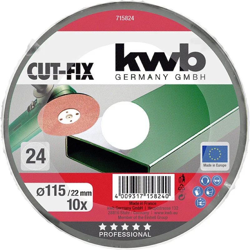 kwb 715824 Schuurpapier voor schotelschuurapparaat Korrelgrootte (num) 24 (Ø) 115 mm 10 stuk(s) fra KWB – produktbillede 1 af 3