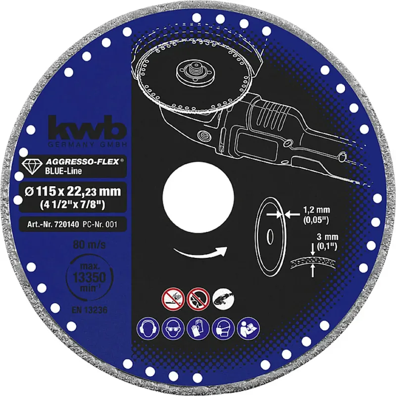 kwb 720140 Diamanttrennscheibe Durchmesser 115 mm Bohrungs-Ø 22.23 mm Metall 1 St. de KWB – image du produit 1 sur 3