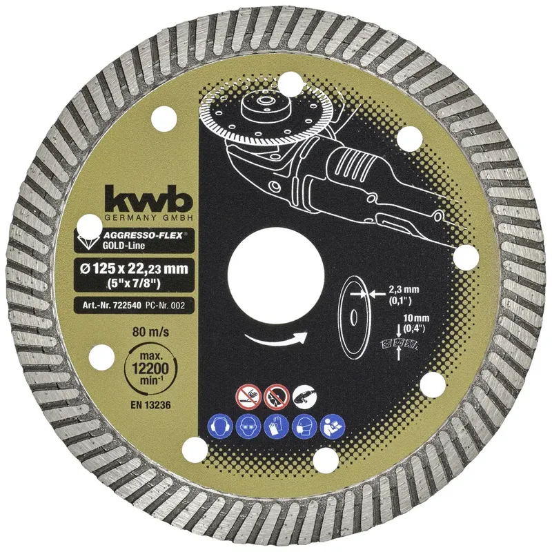 kwb 722540 Diamanttrennscheibe Durchmesser 125 mm Bohrungs-Ø 22 mm 1 St. de KWB – image du produit 1 sur 2