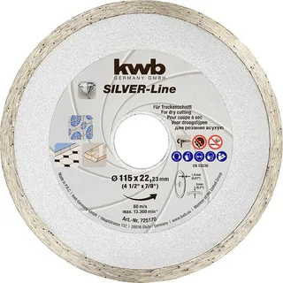 kwb 725170 Diamanttrennscheibe Durchmesser 115 mm Bohrungs-Ø 22.23 mm Fliesen, Keramik 1 St. von KWB – Produktbild 1 von 3