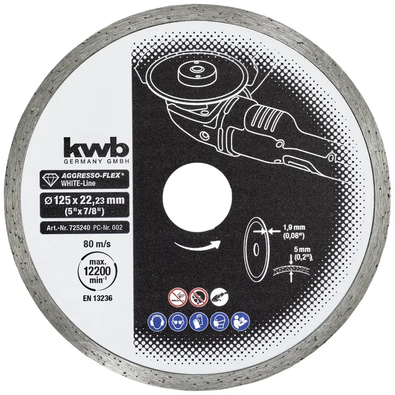 kwb 725240 Diamanttrennscheibe Durchmesser 125 mm Bohrungs-Ø 22 mm 1 St. de KWB – image du produit 1 sur 2